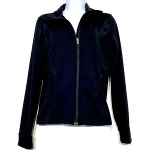 VSX Victoria’s Secret BLACK full zip workout jacket. Tapered waist zip pockets S